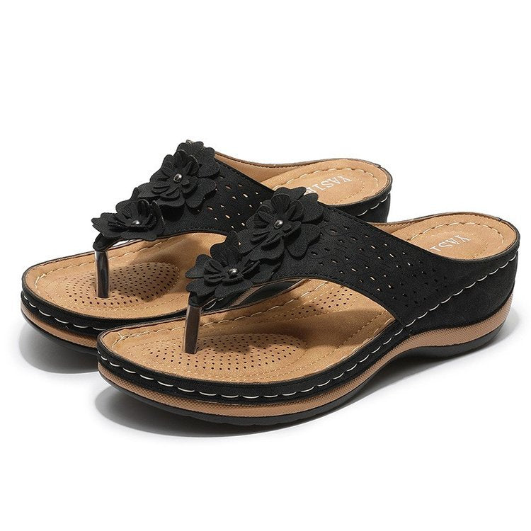 Casual Breathable Round Head Herringbone Flat Sandals