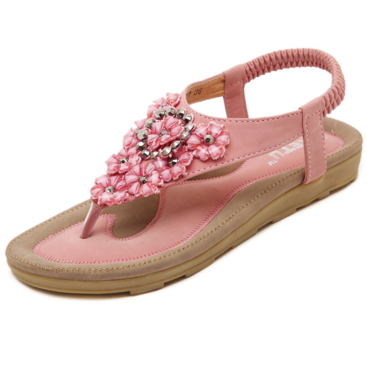 2018 New Korean Style Flat Sandals with Flowers