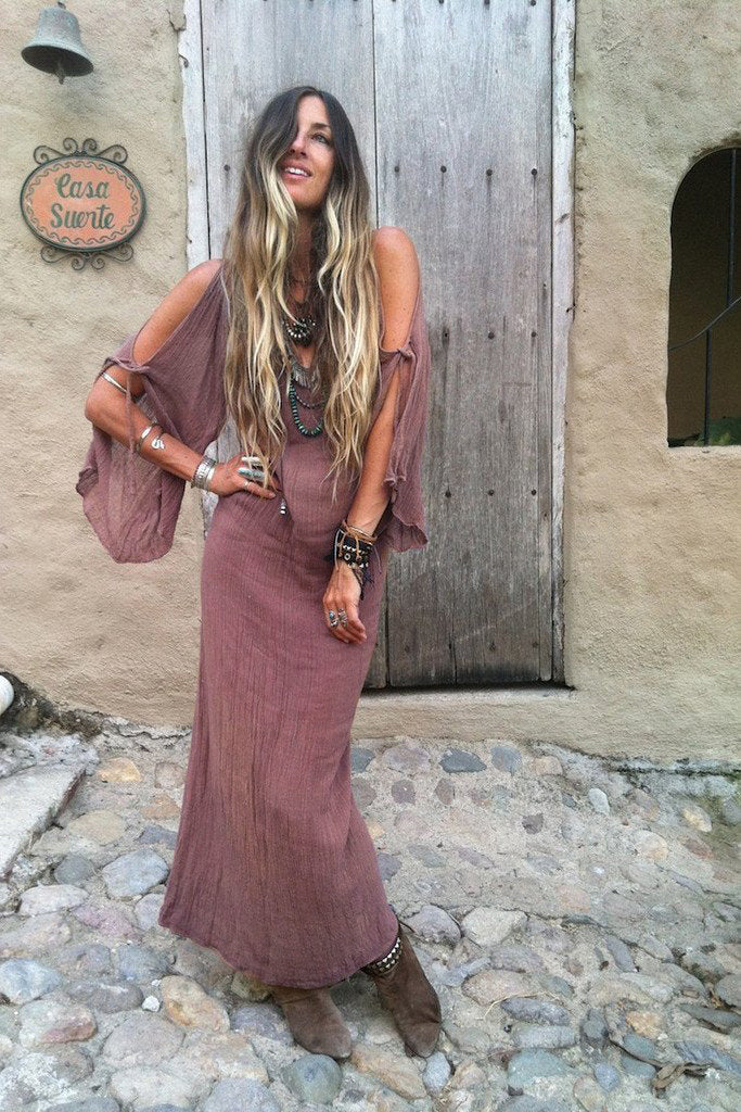 New Solid Color Summer Dress with Off-Shoulder Design