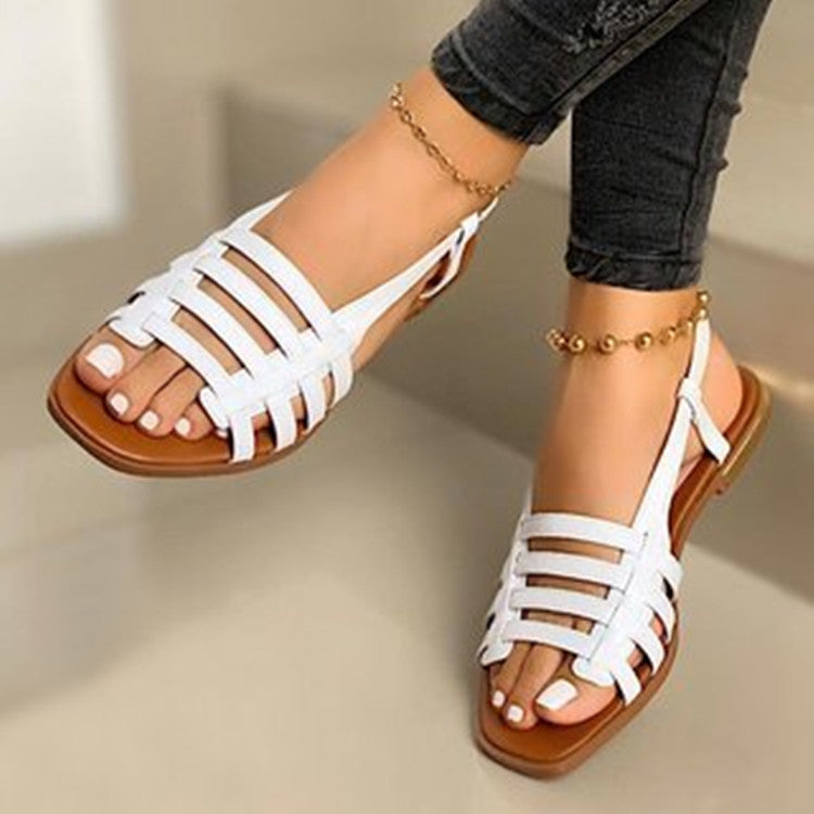 Women's Woven Flat Sandals for Summer Beach Fashion