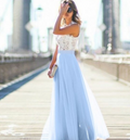 New Lace-Trimmed Chiffon Maxi Dress