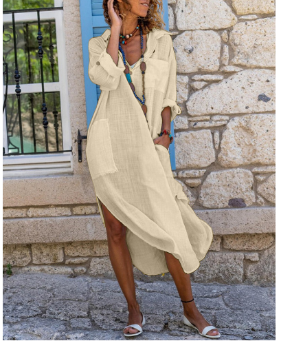 New Solid Color Summer Dress with Off-Shoulder Design
