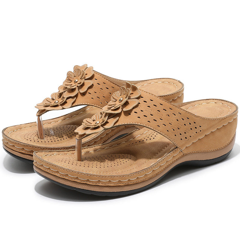 Casual Breathable Round Head Herringbone Flat Sandals