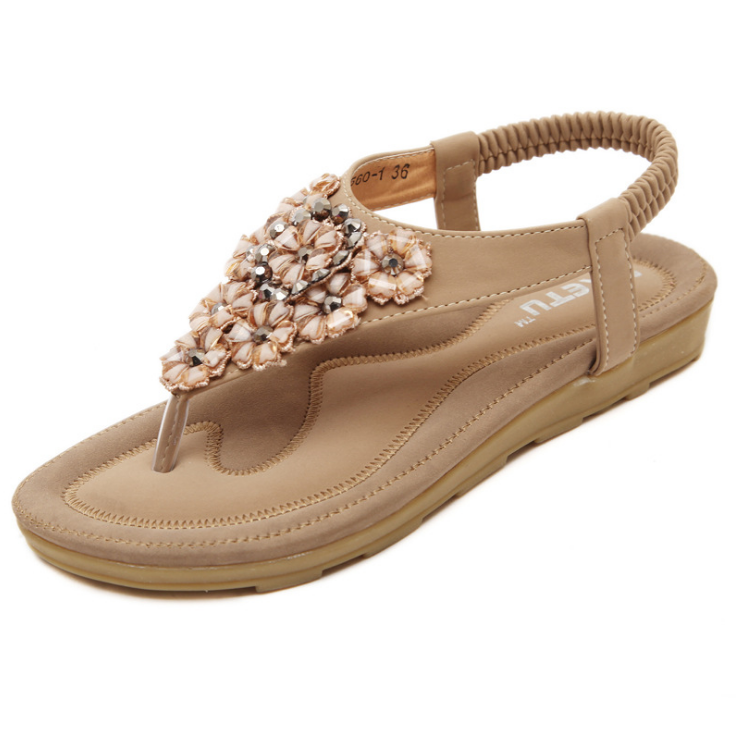 2018 New Korean Style Flat Sandals with Flowers