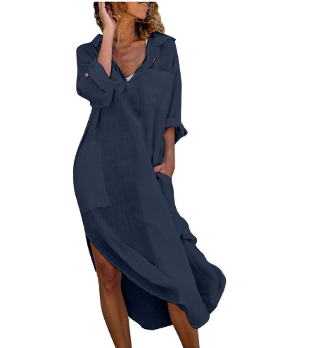 New Solid Color Summer Dress with Off-Shoulder Design