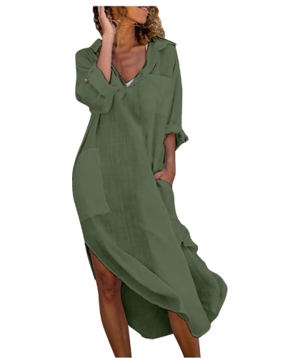 New Solid Color Summer Dress with Off-Shoulder Design