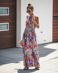 Floral Print Sleeveless Maxi Dress