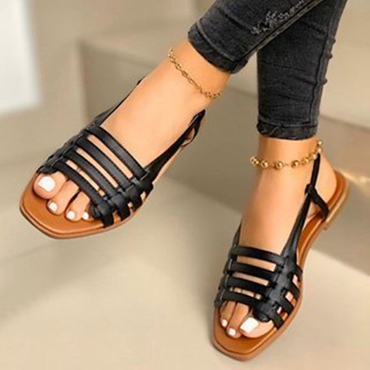 Women's Woven Flat Sandals for Summer Beach Fashion