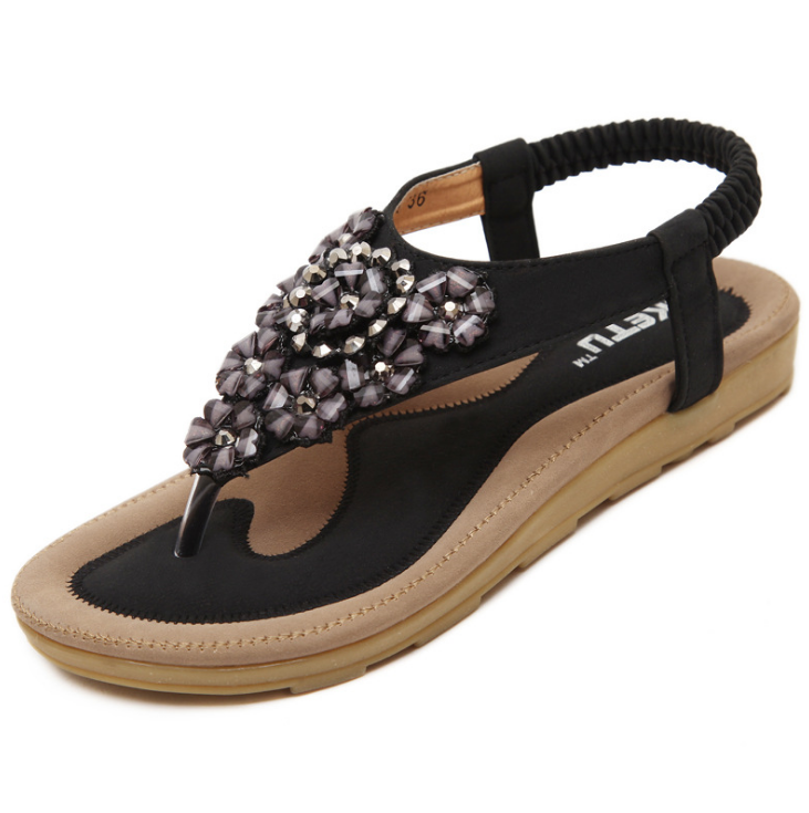 2018 New Korean Style Flat Sandals with Flowers
