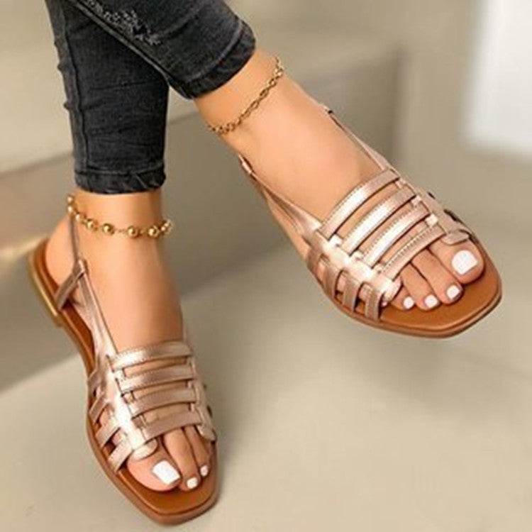 Women's Woven Flat Sandals for Summer Beach Fashion