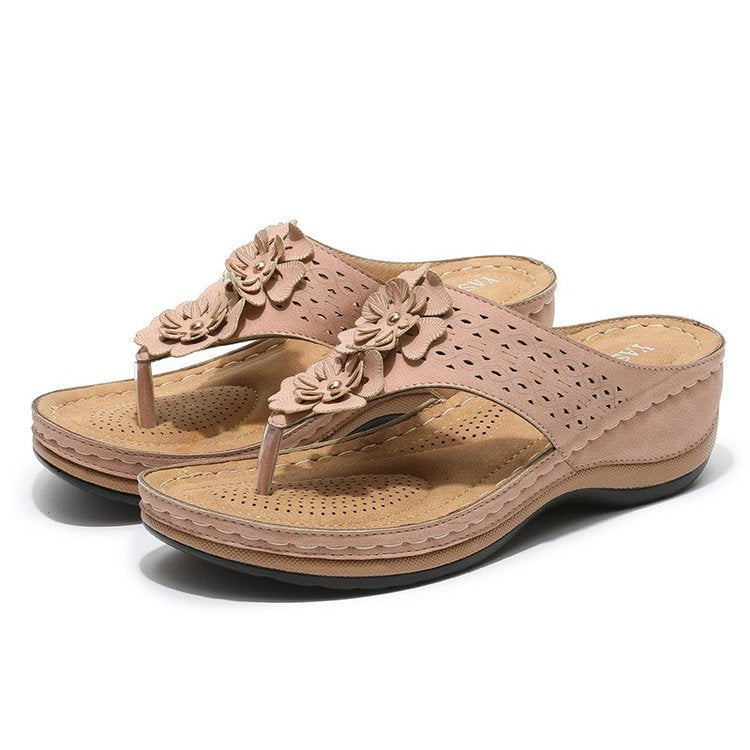 Casual Breathable Round Head Herringbone Flat Sandals