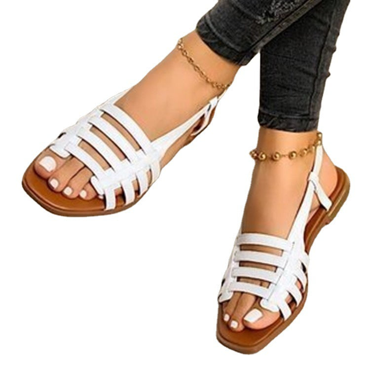 Women's Woven Flat Sandals for Summer Beach Fashion